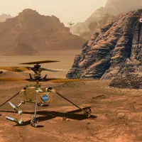 Minielicopterul Ingenuity, trimis de NASA pe Marte, regăsit după două luni; foto:mars.nasa.gov