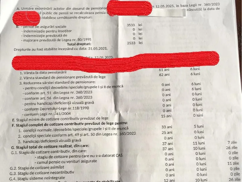 Decizia cu recalcularea pensiei - Foto: Arhiva