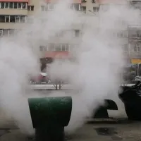 Abur din asfalt și abureală de la PMB/FOTO: g4media.ro