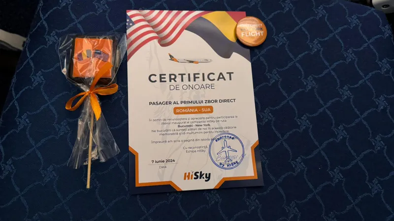 Pasagerii au primit un certificat de onoare - Foto: Arhivă personală pasager
