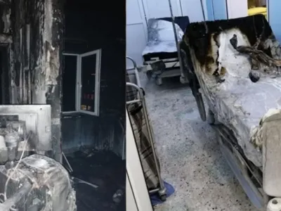 Secția ATI de la Spitalul din Piatra Neamț după incendiu - Foto: Colaj