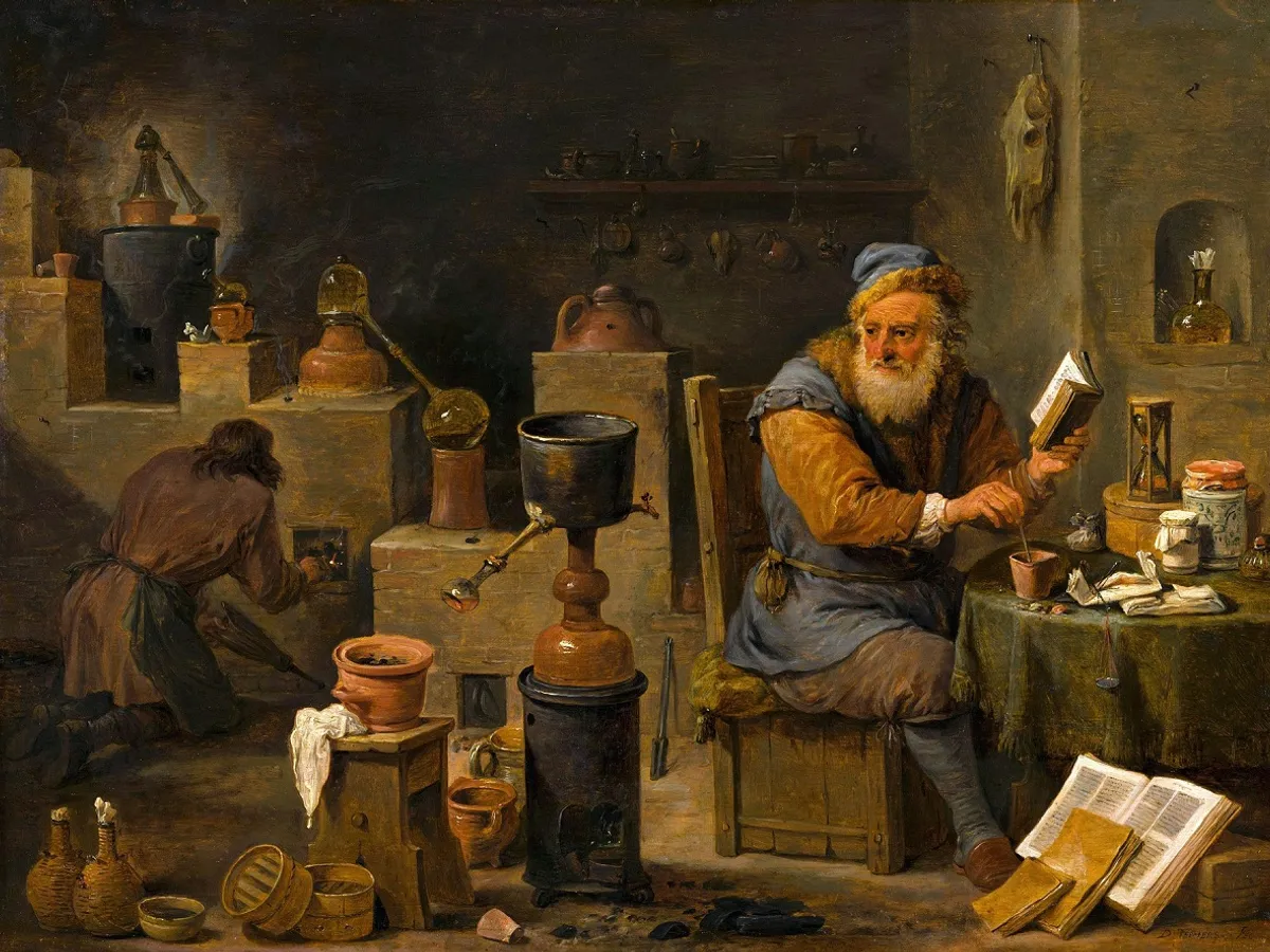 Pictură cu un alchimist medieval - Foto: Profimedia (cu rol ilustrativ)