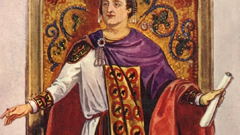 Împăratul roman Justinian, în purpuriul regal - Foto: Profimedia Images