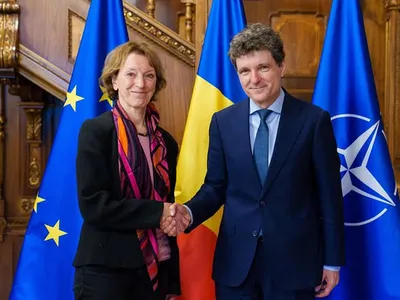 Preşedintele Nicuşor Dan şi Maria Leptin, preşedintele Consiliului European pentru Cercetare - Foto: Facebook/Nicuşor Dan