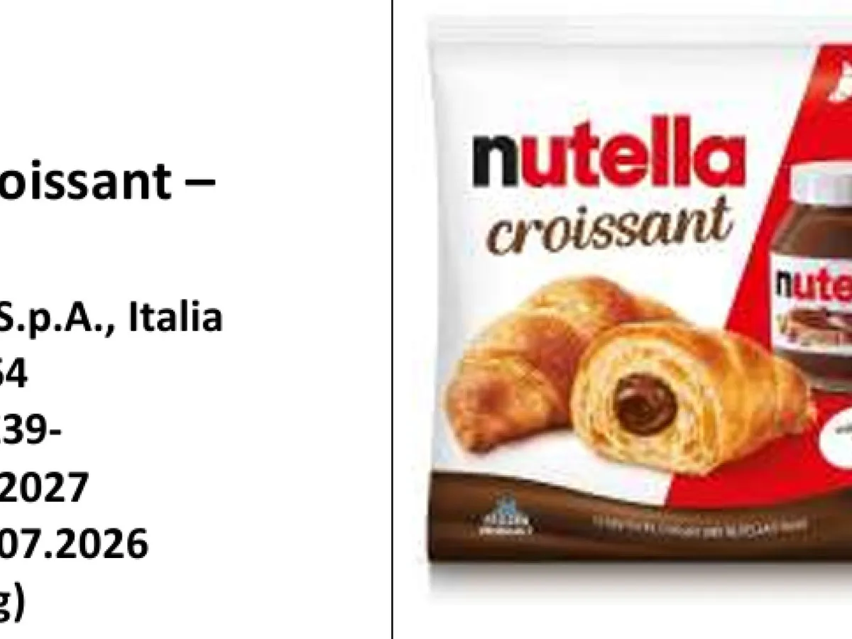 Ferrero retrage un lot de Nutella Croissant după suspiciuni privind prezența unui fragment de metal