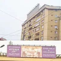 Un afiș cu fake news care a apărut la Timișoara.