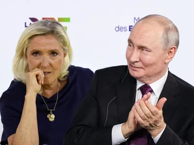 Marine Le Pen și Vladimir Putin - Foto: Profimedia images