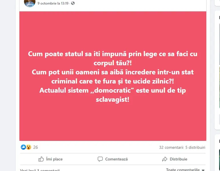 Fără speranță. Profesorii promovează masiv mesaje antivaccin pe grupurile de învățământ