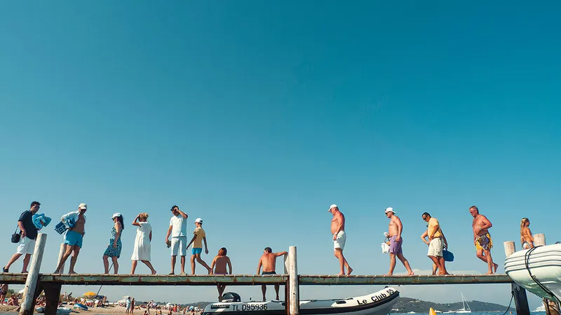 Pontonul celebrului Le Club 55 din Saint Tropez