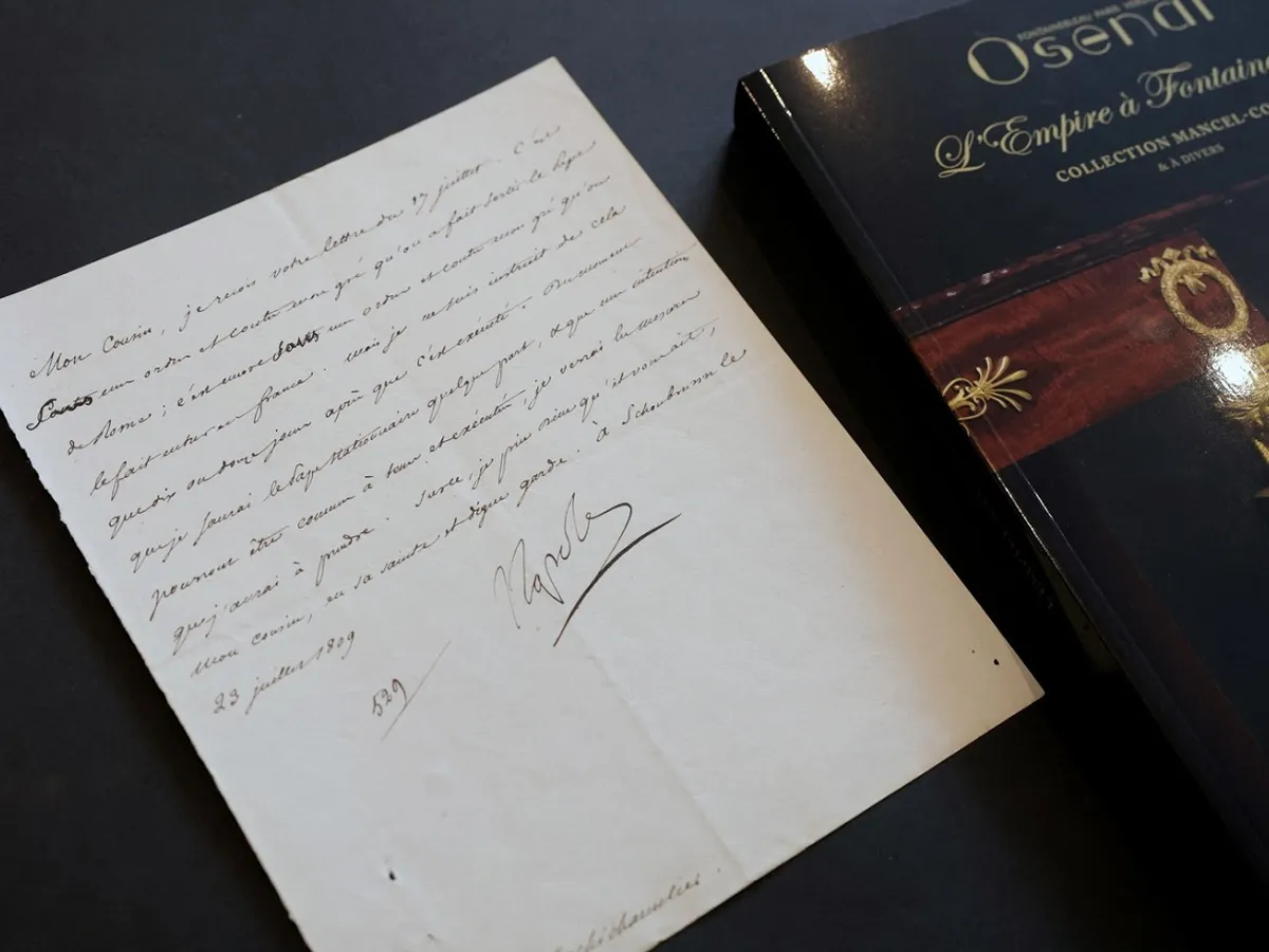 O scrisoare a împăratului Napoleon I, vândută la licitație cu 26.000 €