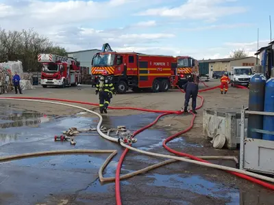 Incendiu la un REMAT din Alba Foto: IGSU