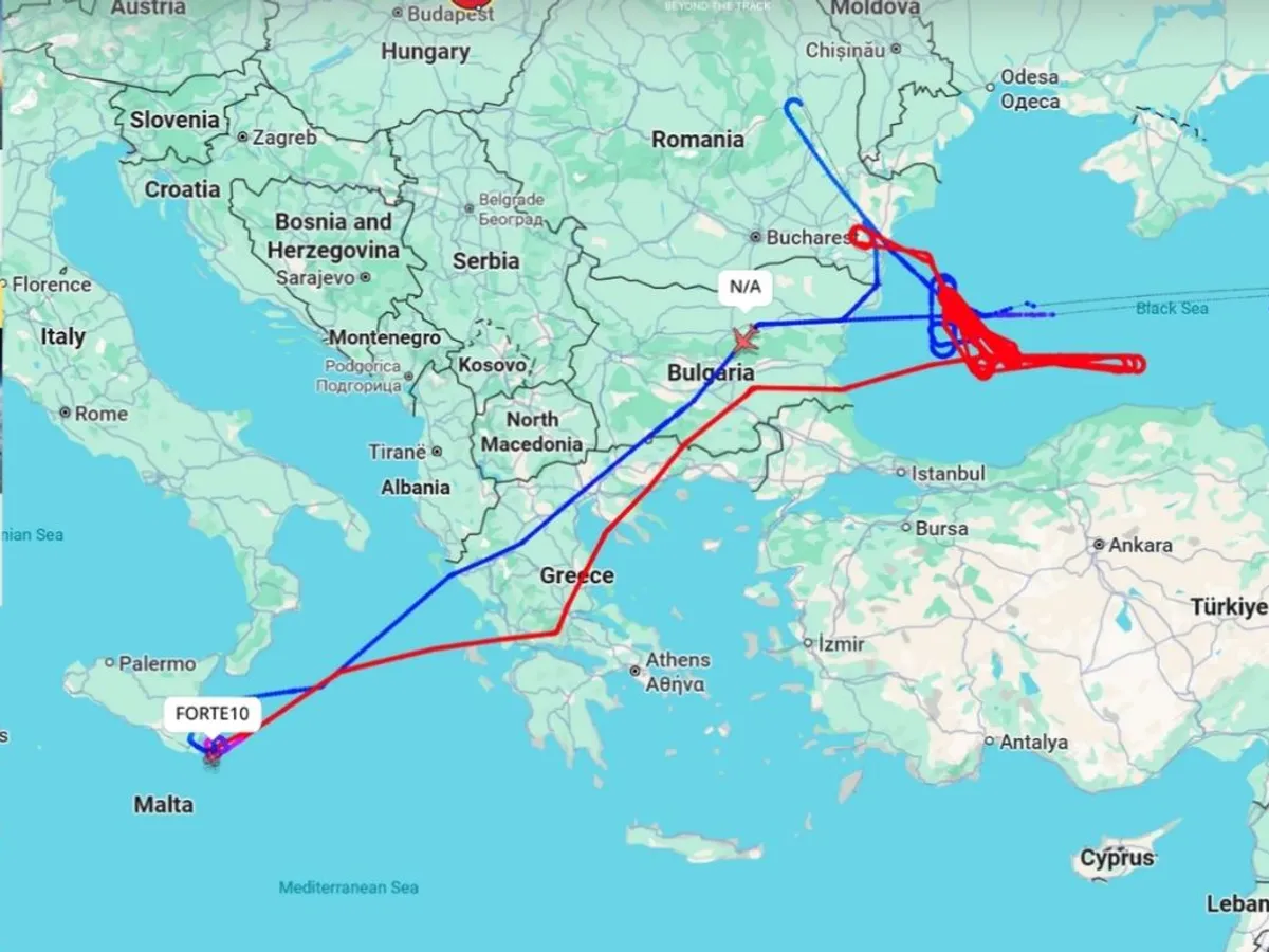 Două avioane de recunoaștere ale SUA deasupra Mării Negre - Foto: ItaMilRadar