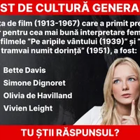 Ce actriță a luat Premiul Oscar pentru filmul Aripile Vântului? Foto: Newsweek România (Daniel Toșa)