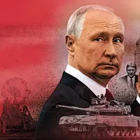 DIVERGENȚĂ  Revolta Wagner a evidențiat lipsa unui mesaj mediatic clar și coerent al Kremlinului cu privire la Ucraina.  De la stânga: Vladimir Putin, secretarul de presă al lui Putin, Dmitri Peskov, și șeful Wagner, Evgheni Prigojin