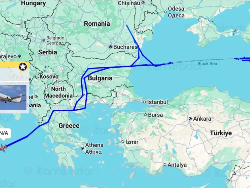 Misiune ultrasecretă a unui avion al SUA deasupra Mării Negre - Foto: itamilradar