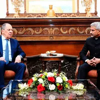 Miniştrii de Externe ai Indiei şi Rusiei, S. Jaishankar şi Lavrov, discuţii, pe 1 aprilie 2022 - Foto: Profimedia Images
