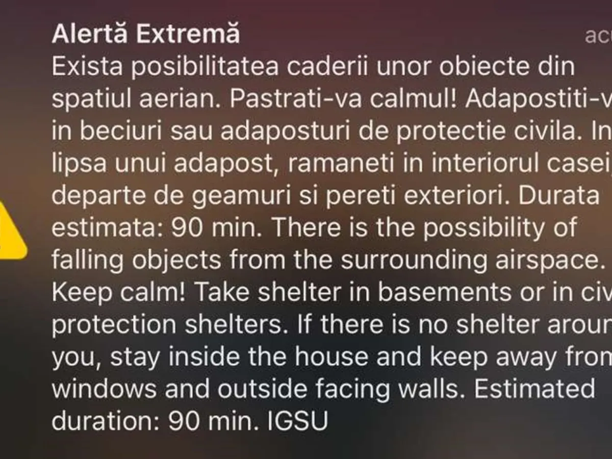 Pericol la granița româno-ucraineană: RO-ALERT avertizează populația din zona de graniță! - FOTO: captura telefon(imagine cu rol ilustrativ)