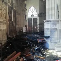 Catedrala din Nantes a fost incendiată în 18 iulie. FOTO: AFP via The Guardian