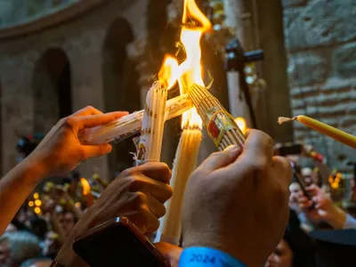 Cum apare Lumina de Paște în Biserica Sf. Mormânt - Foto: Profimedia Images (cu rol ilustrativ)