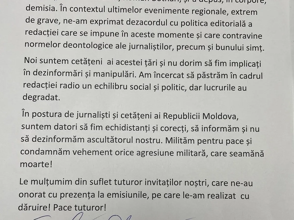 Demisia jurnaliștilor Sputnik Moldova / FOTO:  Facebook Andrei Porubin