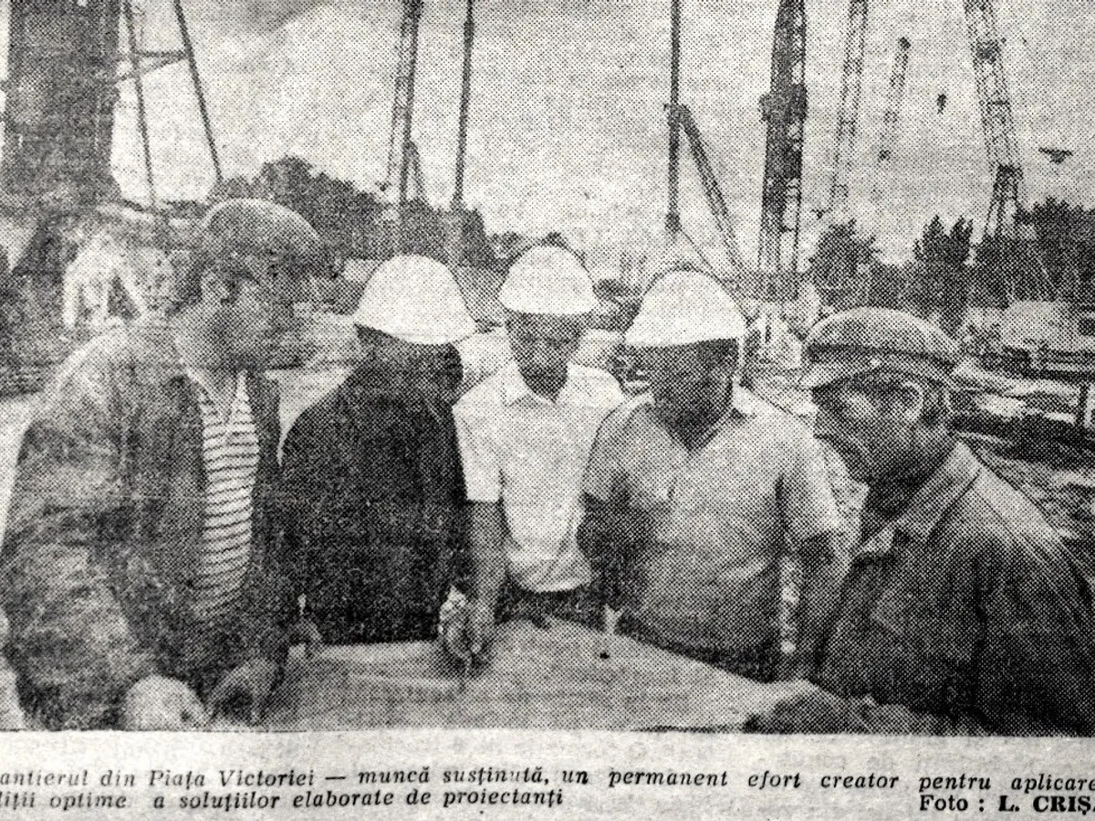 Lucrări de construcție la Pasajul Piața Victoriei în 1986 - 1987 - Foto: 2.bp.blogspot.com