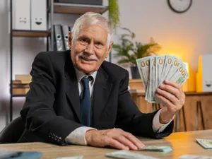 Pensionar fericit și plin de bani - Foto: Freepik