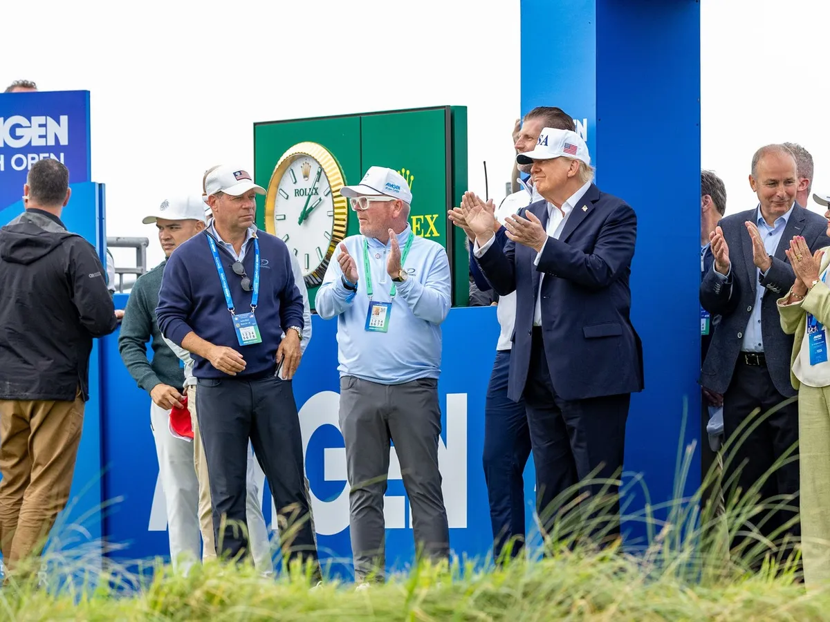 Donald Trump a asistat la turneul Irish Open, desfășurat pe terenul său de golf Trump International Golf Links din Doonbeg - Foto: Profimedia Images