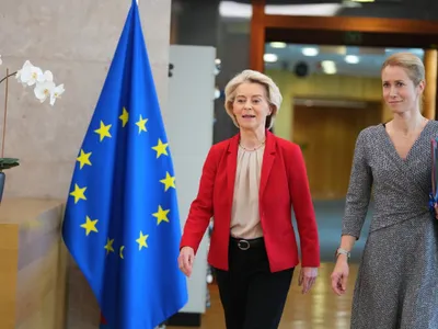 Preşedintele Comisiei Europene, Ursula von der Leyen, şi şefa ppoliticii externe a Comisiei, Kaja Kallas - Foto: Profimedia Images