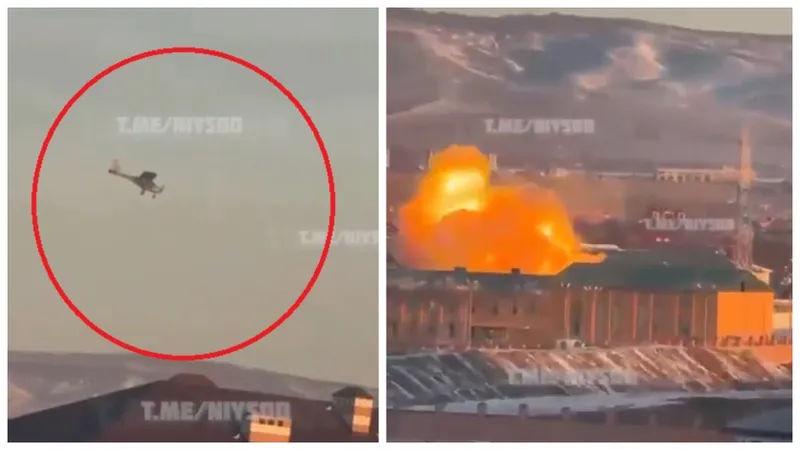Groznîi, capitala Ceceniei a fost atacată cu drone. Era vizată o bază militară Foto: captură video X
