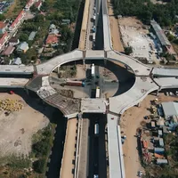 Pasajul Domnești, de pe Centura București, ar putea fi dat în folosiță anul acesta. / Foto: captură video