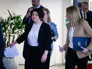 Premierul moldovean Natalia Gavriliţă și președintele PE Roberta Metsola, la Bruxelles. / Foto: Profimedia