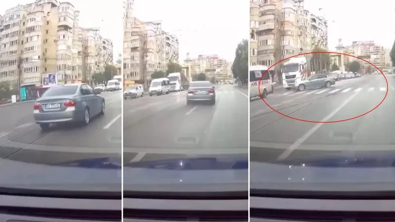 Șofer de BMW executând o manevră periculoasă în plină zi - Foto: Captură video