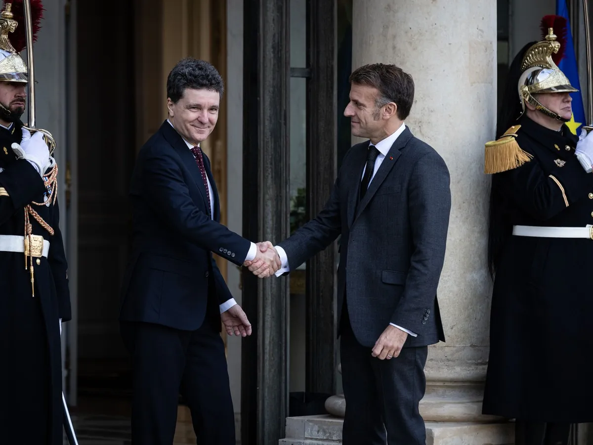Nicușor Dan și Emmanuel Macron - Foto: Profimedia images