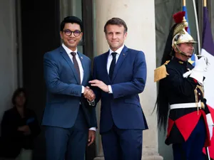 The french president Emmanuel Macron welcomes Andry RAJOELINA, president of the Republic of Madagascar.Paris, June 9, 2023 Foto: profimediaimages