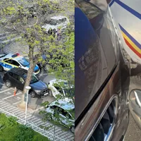 Șoferiță reținută după ce a făcut accident cu mașina Poliției. Ce voia să facă? - Foto: Imagini amator