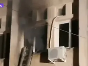 Fumul din incendiul de la Spitalul din Piatra Neamț/FOTO: youtube.com