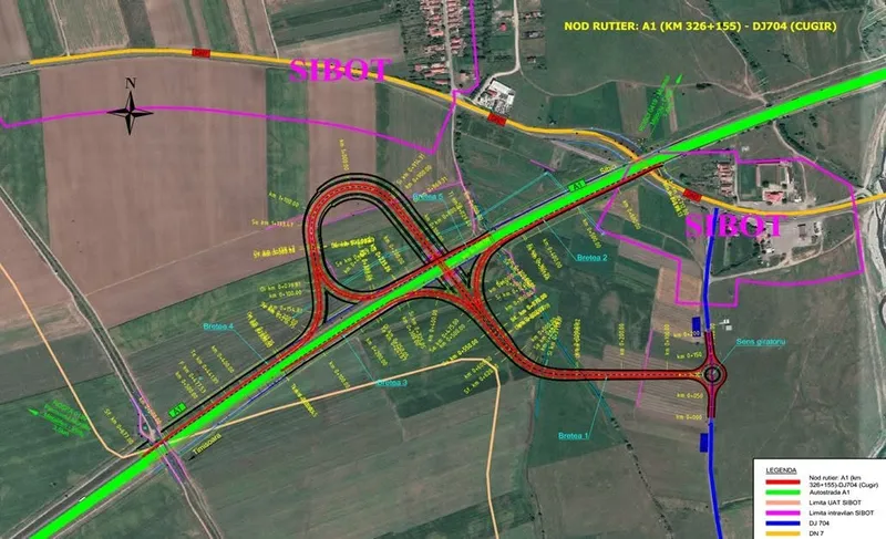 Construcția Nodului Rutier A1 (km 326+155) &ndash; DJ 704 (Cugir) - Foto: Facebook / Cristian Pistol