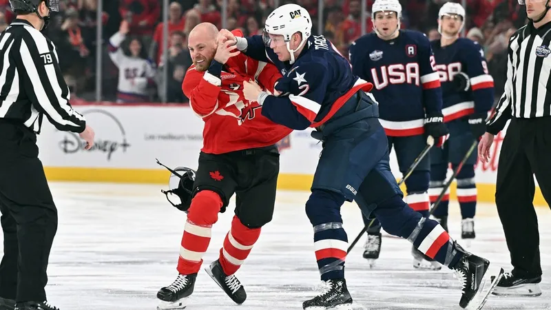 Război pe gheață între naționalele SUA și Canada, la hochei