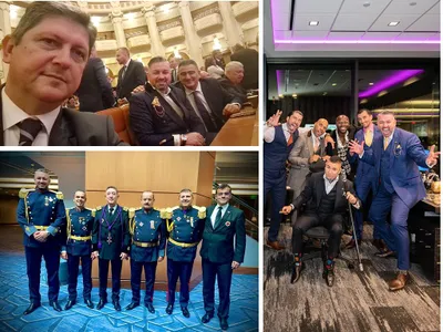 Dragoș Sprânceană alături de politicieni români. Sursă foto: colaj Newsweek România