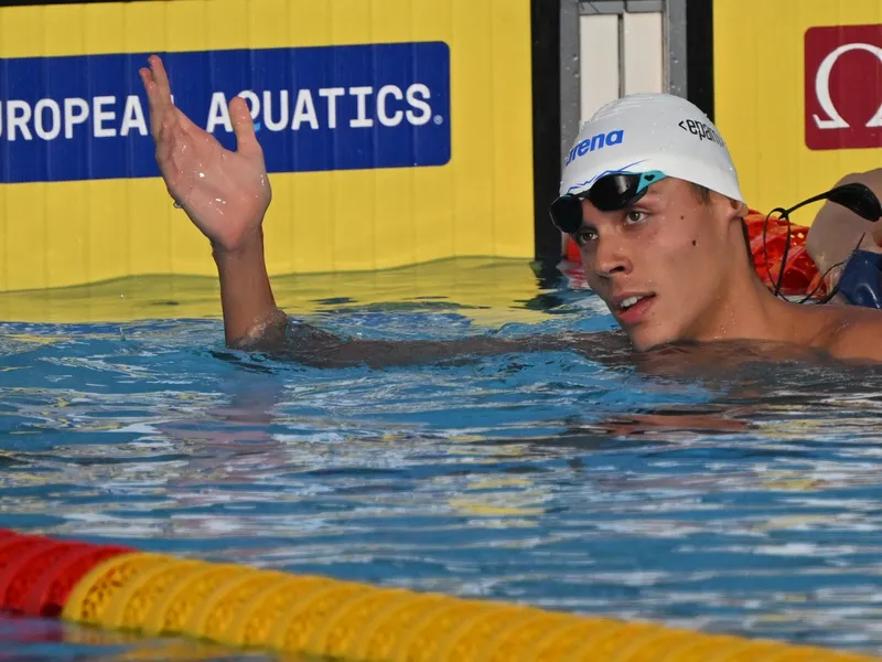 David Popovici, triumfător la Campionatele Europene de Natație de la Belgrad. A câștigat aurul - Foto: Profimedia