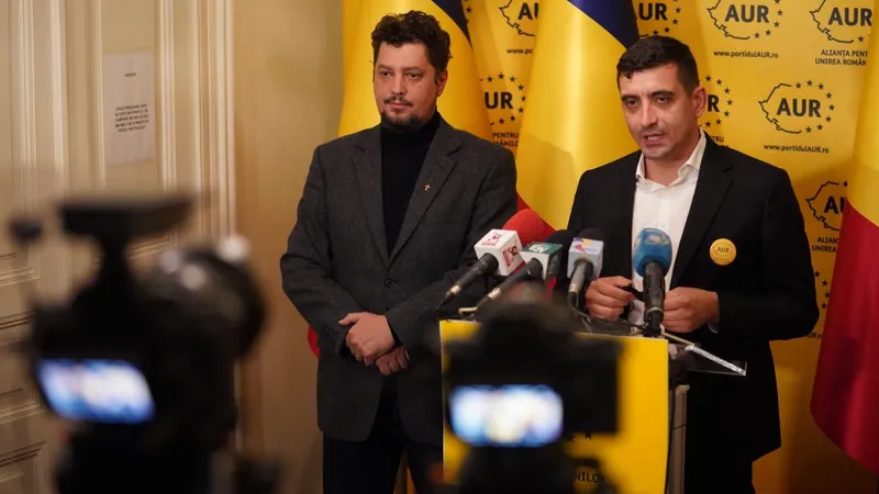 Claudiu Târziu și George Simion, cei doi șefi ai AUR, au minimalizat Holocaustul, într-un comunicat de presă. Sursă imagine: Facebook