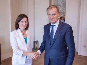 Maia Sandu și Donald Tusk, la un summit PPE Foto: Facebook