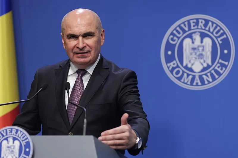 Premierul Ilie Bolojan, în conferinţă de presă, la Palatul Victoria - Foto: INQUAM PHOTOS/George Călin