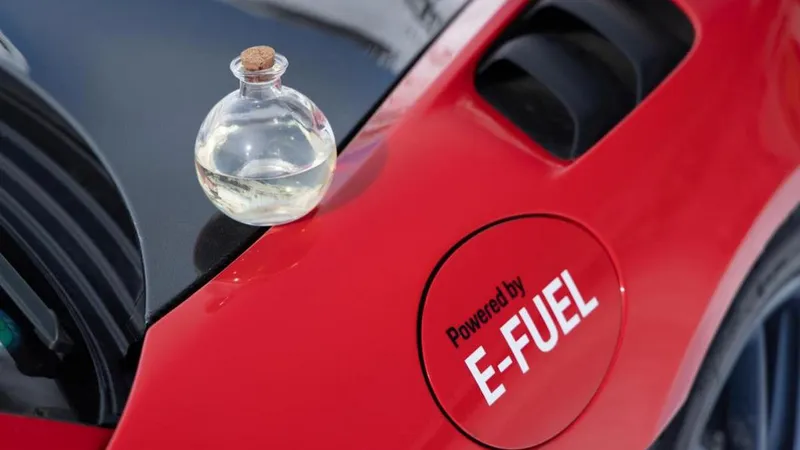 e-fuels sunt combustibili sintetici lichizi, obținuți în laborator, prin procedeul Fischer-Tropsch. - Foto: Porsche