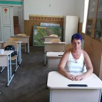 Profesoara Mihaela Murgoci la școala din Herăști