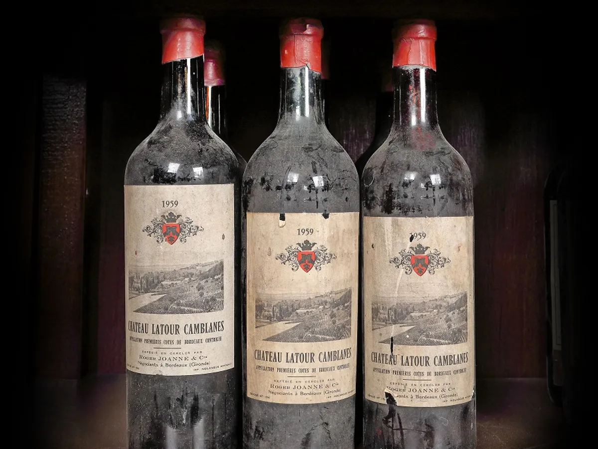 Lot de vinuri provenind de la Château Latour Camblanes, AOC Bordeaux, 1959, 9st x 0,75l