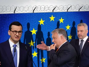 Mateusz Morawiecki (stânga), Viktor Orban (mijloc) și Karl Nehammer (dreapta) - Foto: Profimedia Images