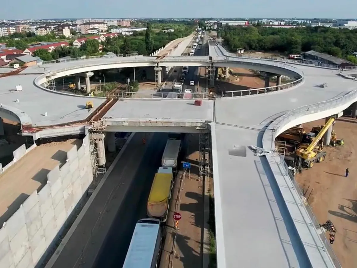 Lucrările la Pasajul Domnești de pe Centura București avansează. / Foto: Irinel Ionel Scriosteanu, Facebook