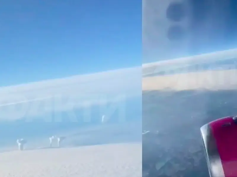 Imagini incredibile cu exploziile din Ucraina văzute de la 10.000 de metri dintr-un avion Wizz - FOTO: Twitter/Gerashchenko_en