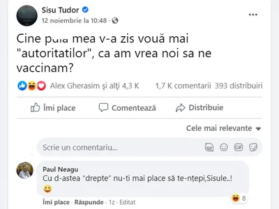 Sursa: Facebook Sisu Tudor